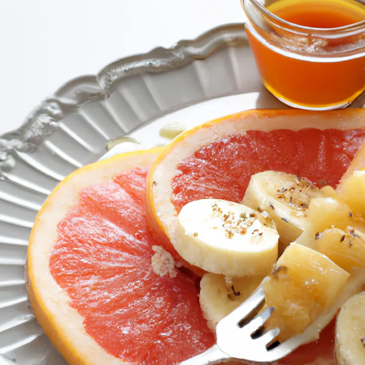 Honeyed grapefruit and banana salad with spearmint