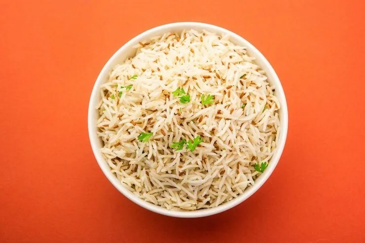 Spiced jeera rice with vegetable oil