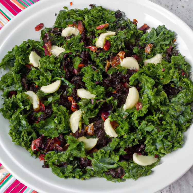 Garlic and cranberry kale with olive oil