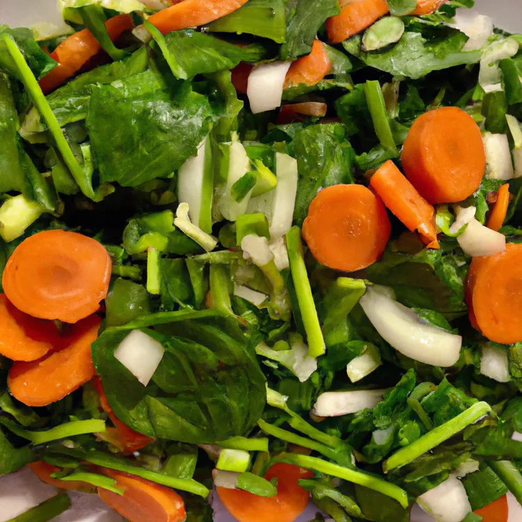 Citrusy spinach salad with carrots and onion