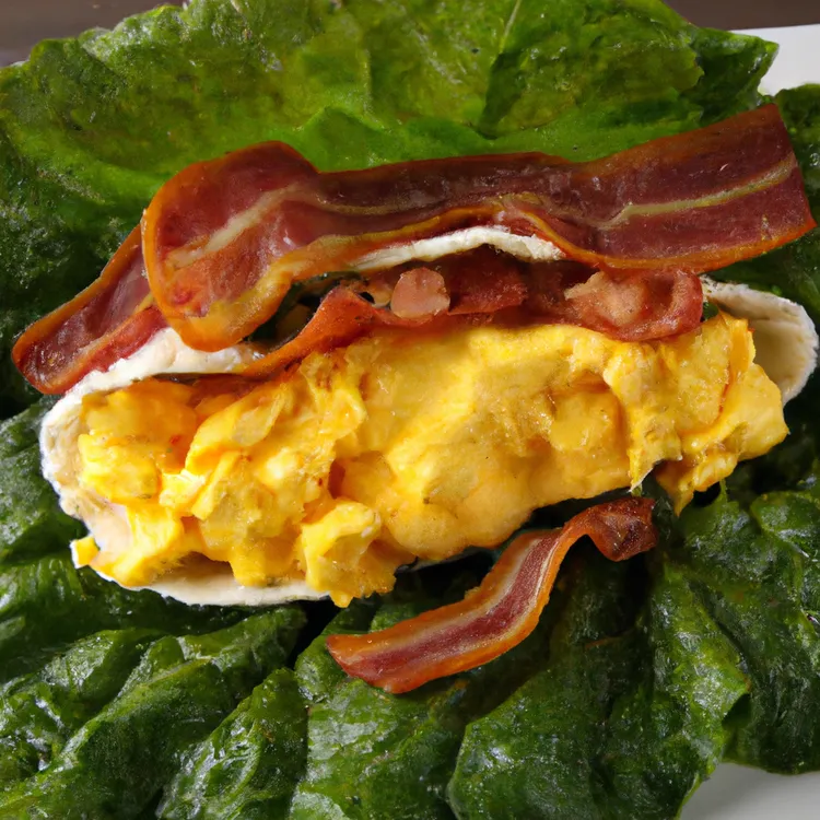 Bacon and egg lettuce wrap breakfast tacos