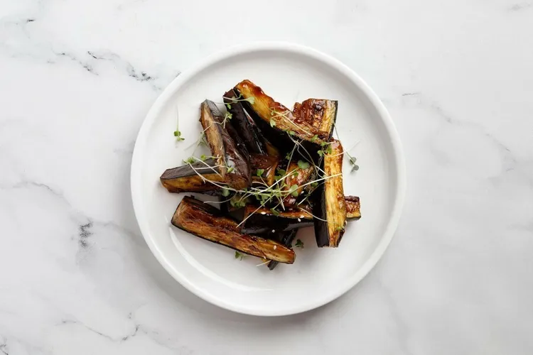 Low-carb sesame garlic eggplant stir-fry