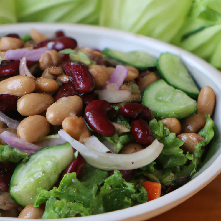 Fresh mediterranean salad with hummus and oregano