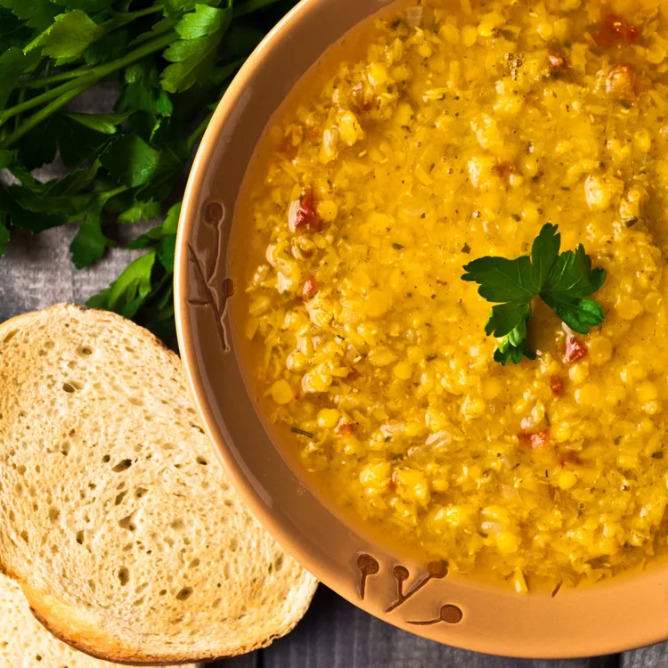 Pakistani daal channa with butter and spices