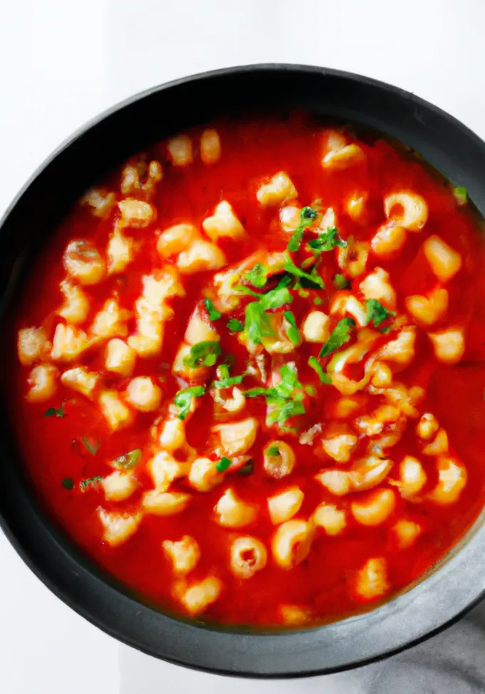 Gluten-free pasta fagioli with kidney beans and vegetables