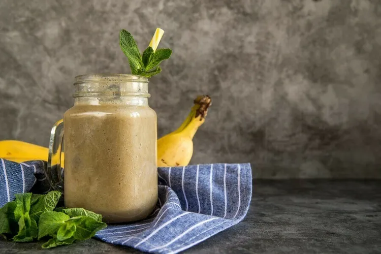 Peanut butter coconut protein smoothie