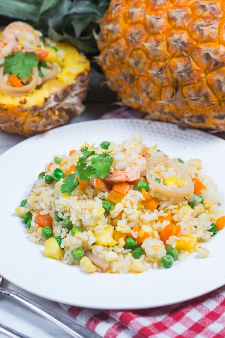 Ginger-infused pineapple fried rice