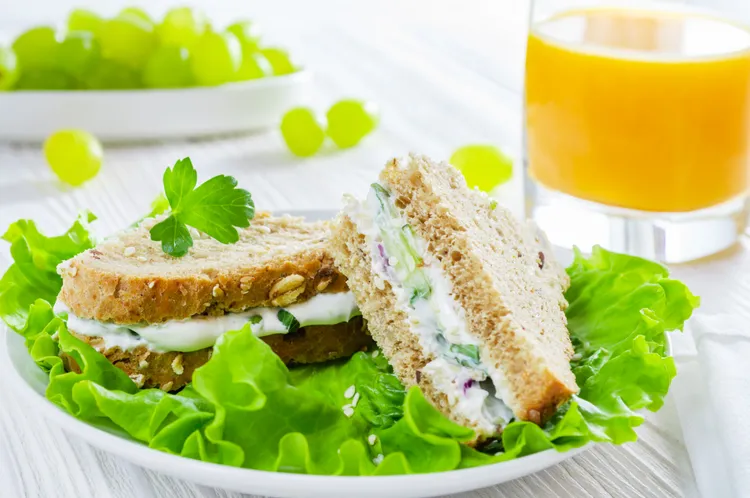 Chicken salad sandwich with multi-grain bread