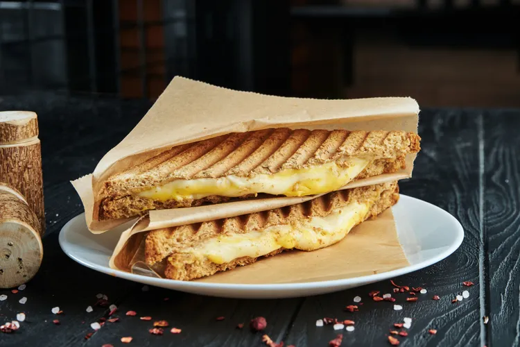 Herb-infused grilled cheese sandwich