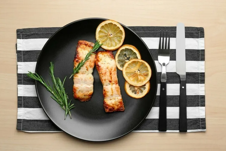 Slow-roasted salmon with lemon thyme and olive oil