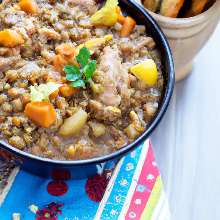 Slow cooker moroccan chicken and lentil stew