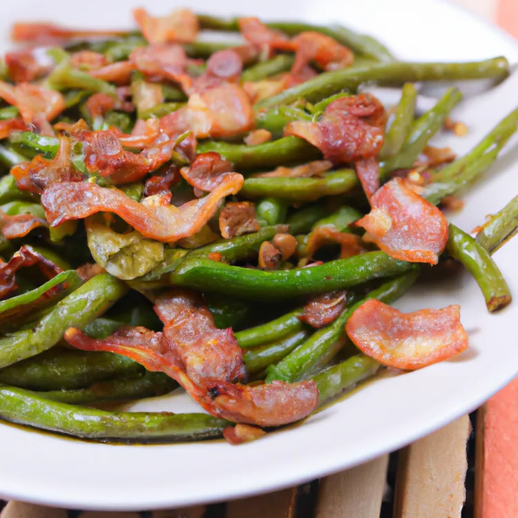 Spanish green beans with bacon and garlic