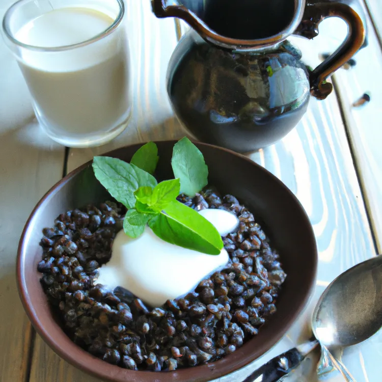 Curried black lentils with yogurt and mint