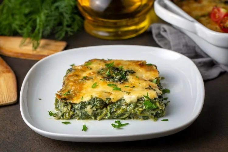 Spinach and parmesan gratin