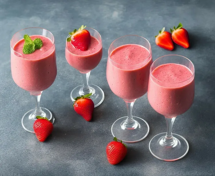 Strawberry almond protein smoothie bowl