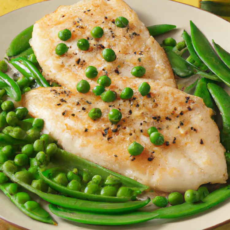 Tilapia piccata with snap peas and potatoes
