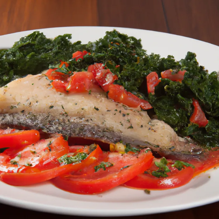 Tilapia with kale and tomato