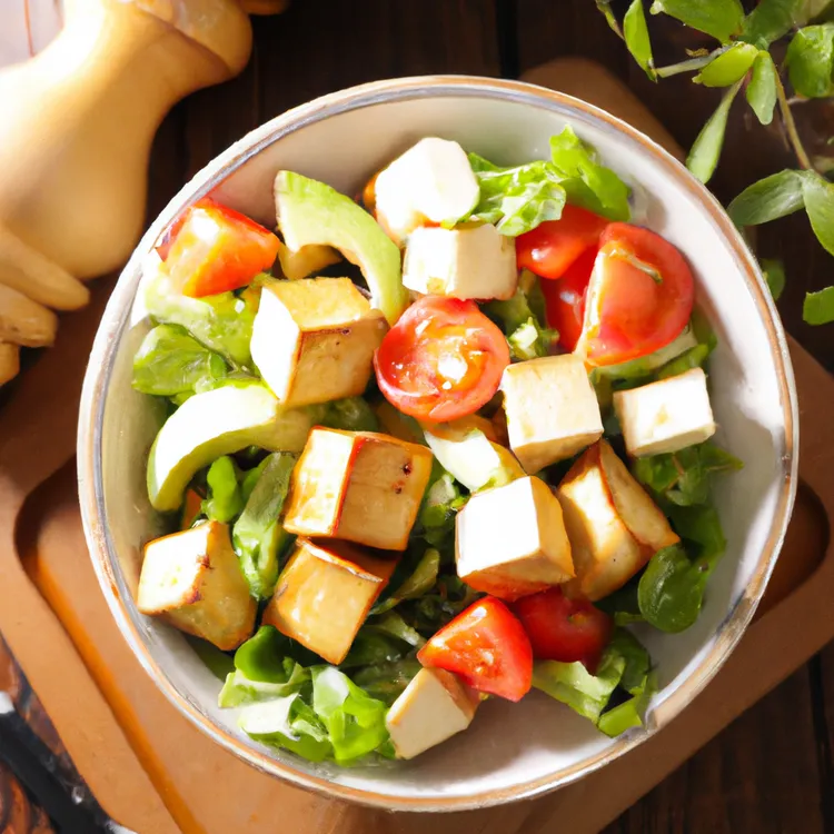 Tofu, tomato and avocado salad