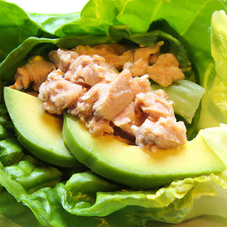 Tuna and avocado wrap with seaweed and lettuce