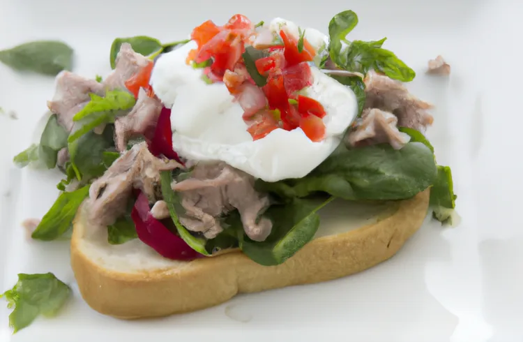 Tuna ranch garden salad sandwich on multi-grain bread