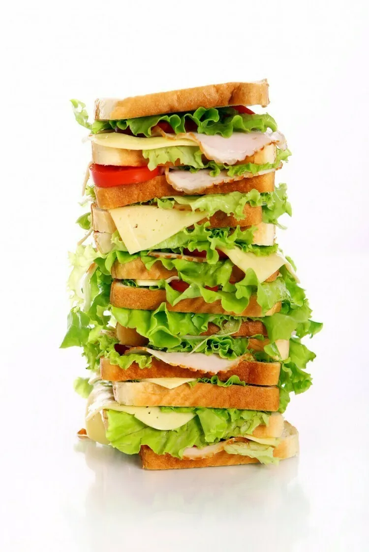 Turkey provolone sandwich with multi-grain bread, tomatoes and lettuce