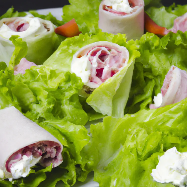 Turkey ham and cottage cheese lettuce wraps