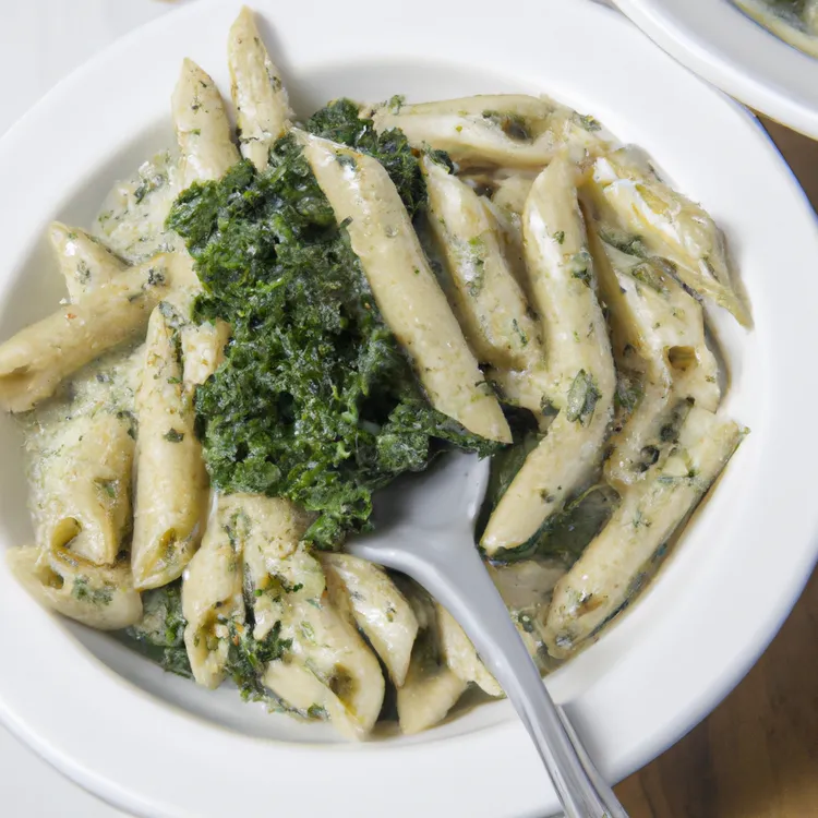Vegan kale pasta with cashews