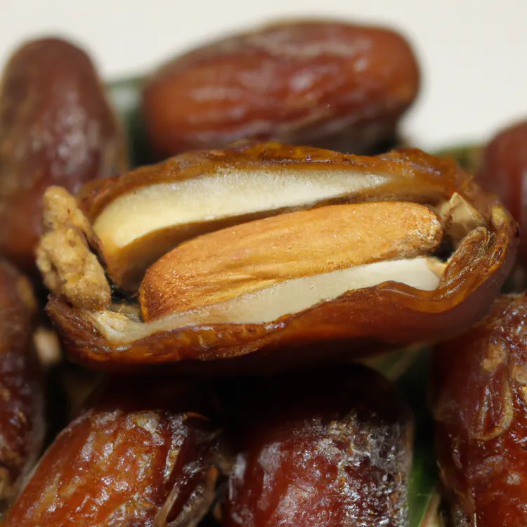 Vegan almond-stuffed yeast-infused dates