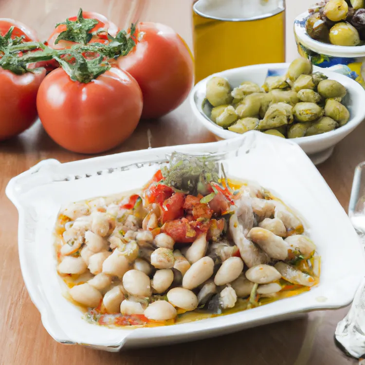 White bean puttanesca with olives, anchovies and capers