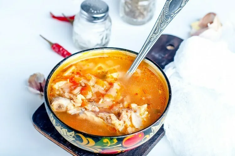White chicken chili with vegetables and beans