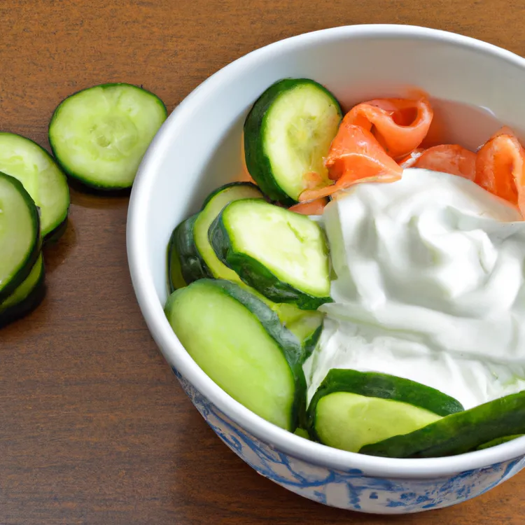 Yogurt lox bowl with cucumber