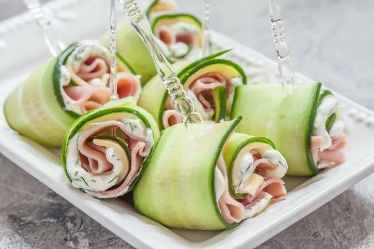 Ham and zucchini pinwheel appetizers