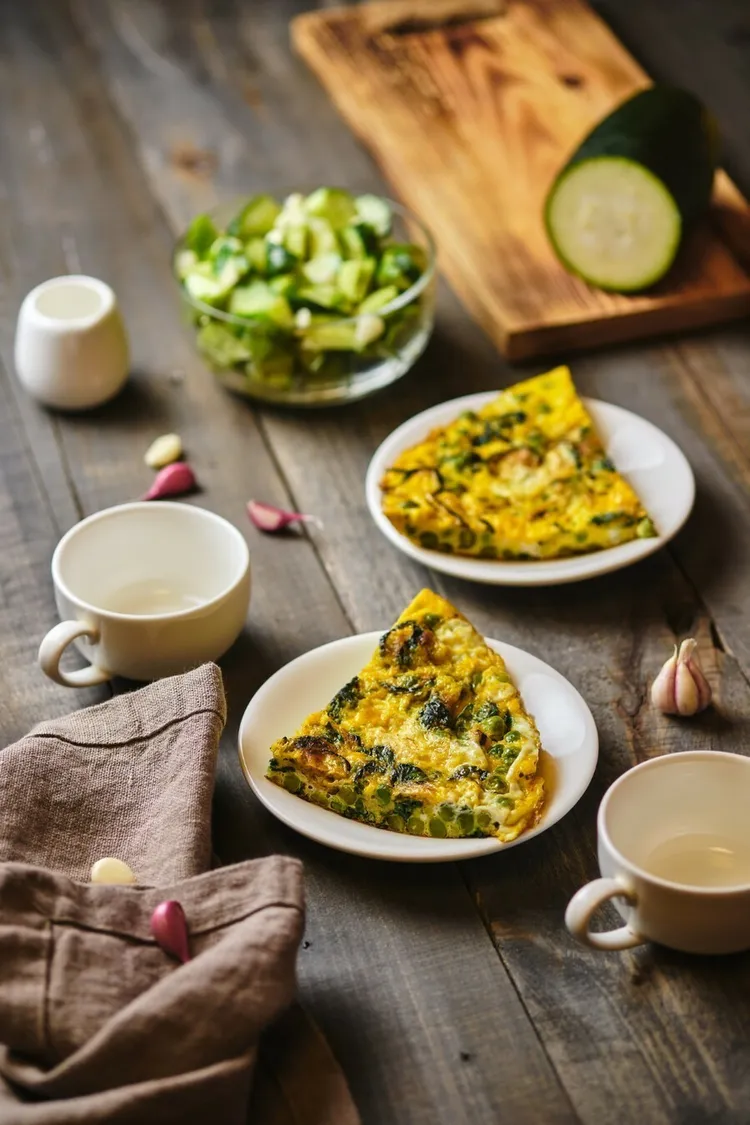 Zucchini hash with eggs