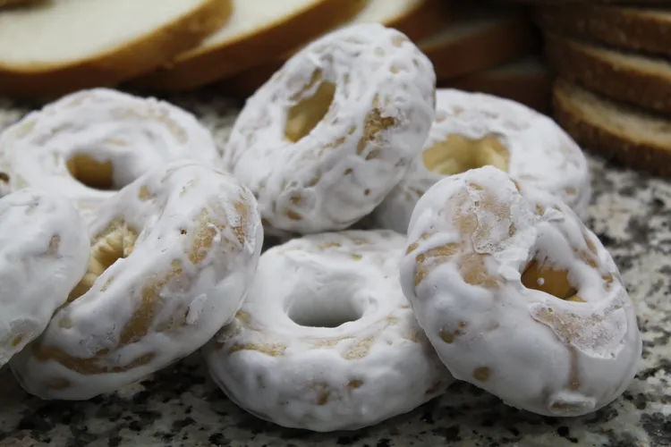 Cinnamon-spiced banana nut donuts with cream cheese glaze