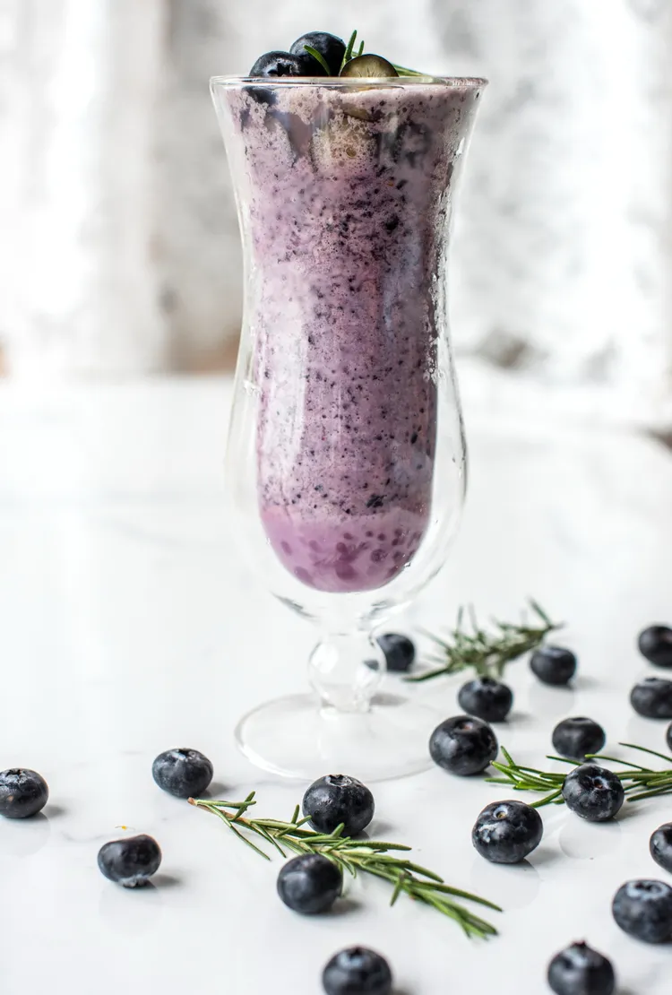 Blueberry almond butter protein smoothie