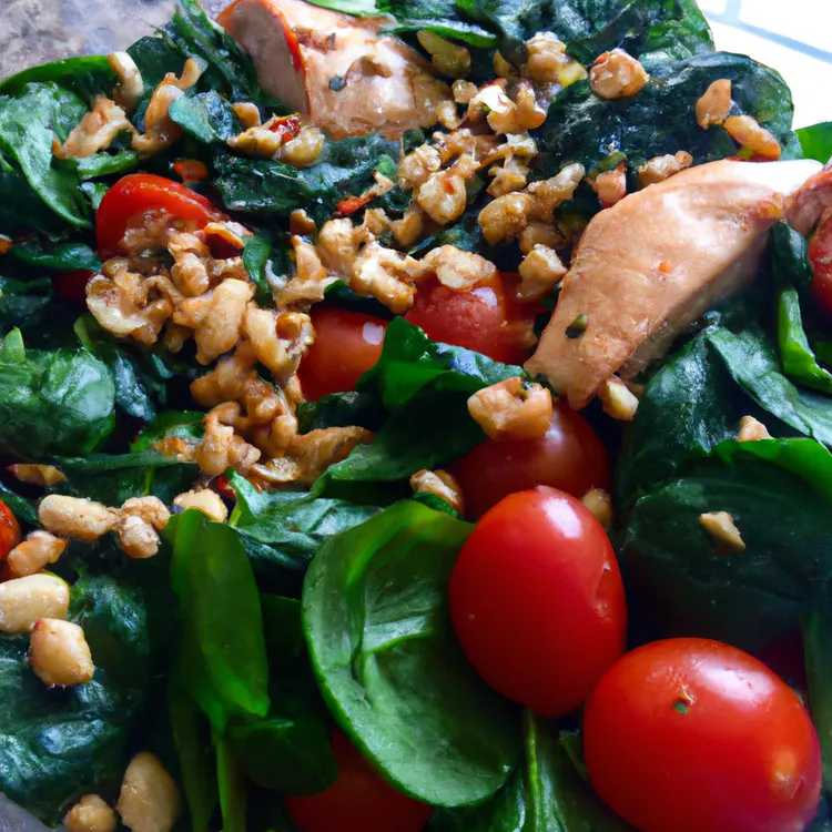 Chorizo chicken and spinach with mozzarella and pine nuts