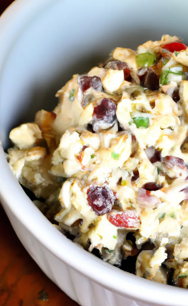 Chicken salad with bacon and raisins