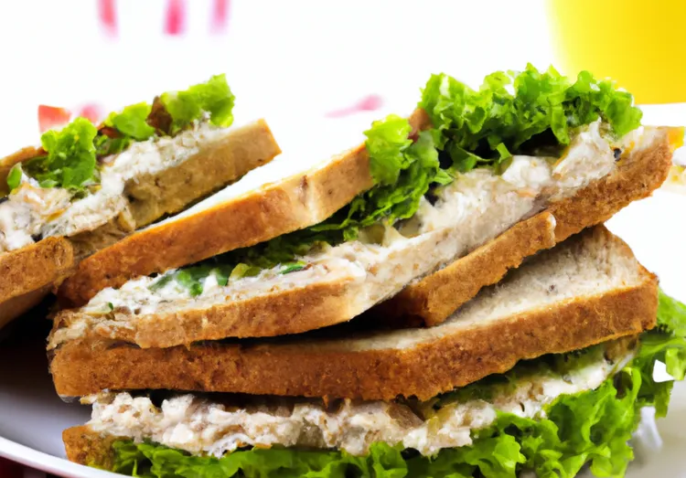 Cottage cheese and hummus lettuce sandwich