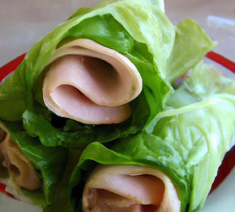 Deli roast chicken breast and swiss cheese lettuce wrap