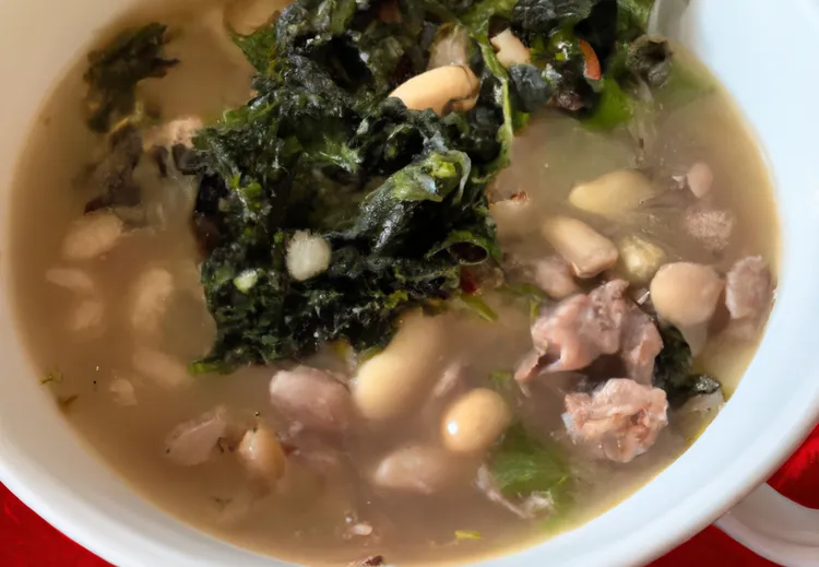 Easy microwave sausage, kale and white beans