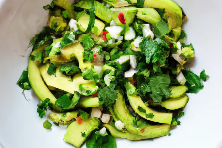 Fresh herbed avocado salad