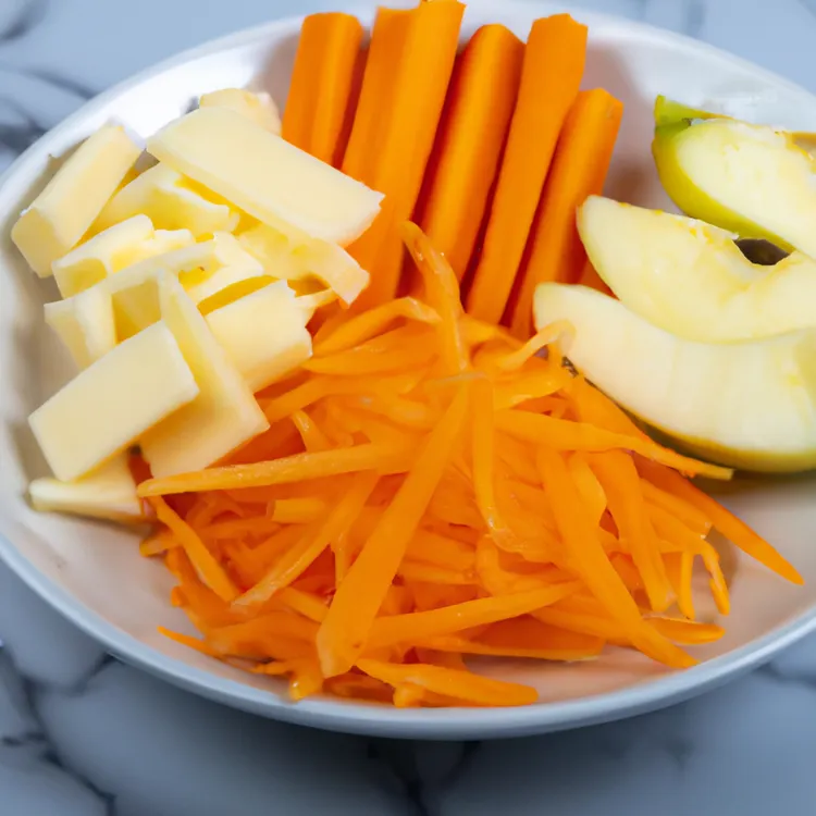 Fruit & vegetable plate with almonds & cheese
