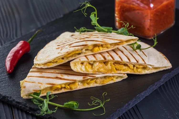 Grilled monterey jack and corn quesadillas
