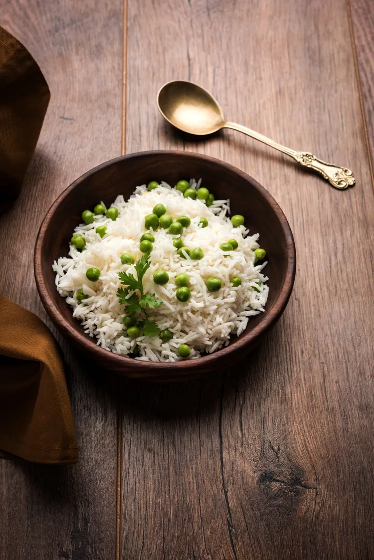 Indian basmati rice with peas