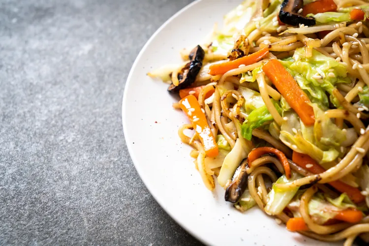 Korean-style noodles with vegetables