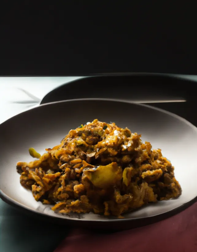 Paleo persian ground beef and eggplant stew with cauliflower rice