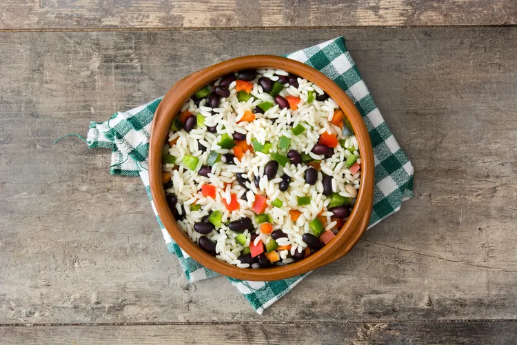 Quick black beans and rice