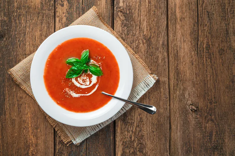 Rich and creamy tomato basil soup