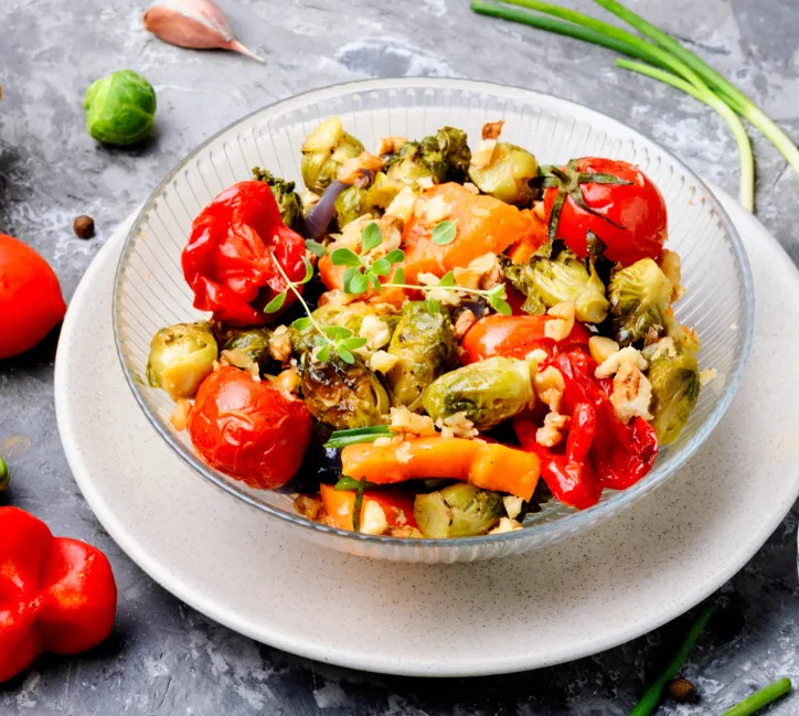 Roasted vegetable & quinoa harvest bowls