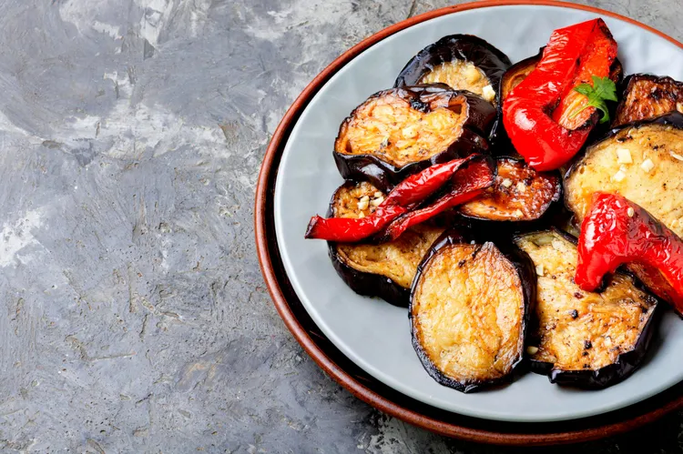 Spiced peppers and eggplant
